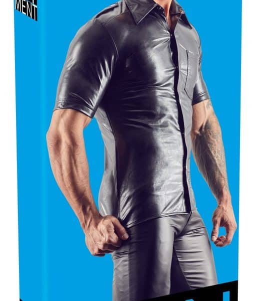 Lederimitat Herren Hemd 2XL