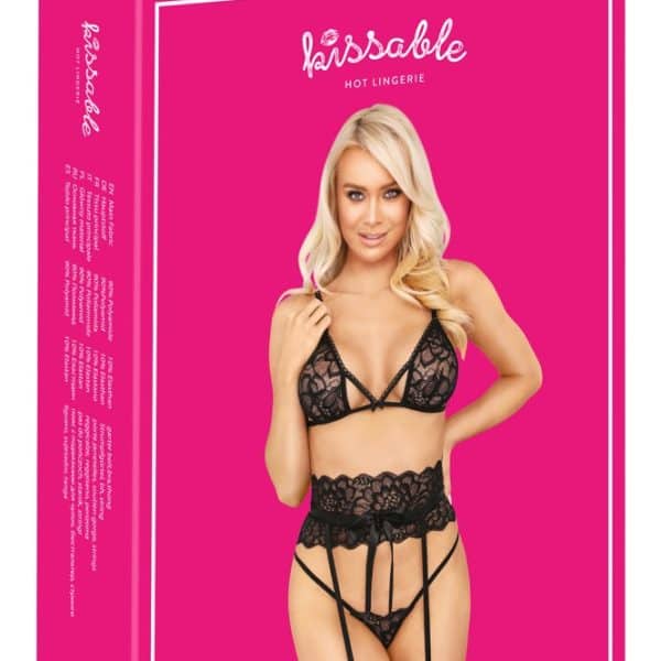 Strapsset schwarz L/XL