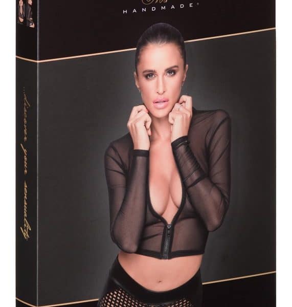 Noir Top mit Zip XL
