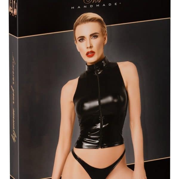 Noir Top mit Zip XL