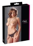 Spitzenrio Perlen schwarz XL