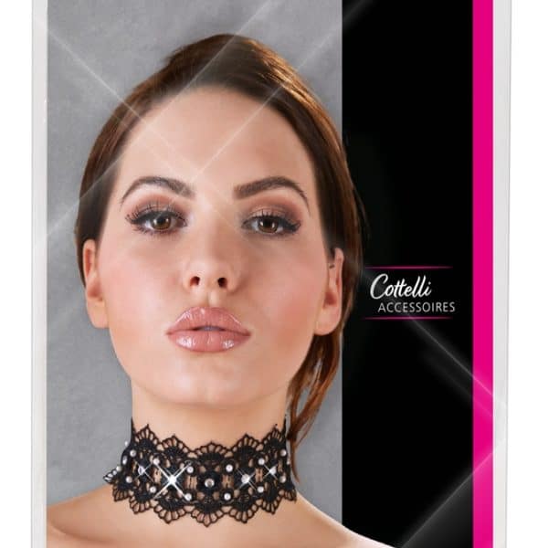 Stickereihalsband mit Strass