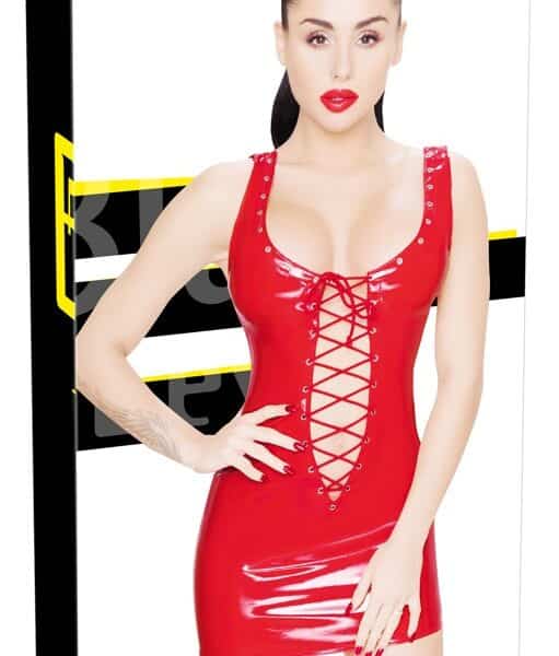 Lack Kleid rot 2XL