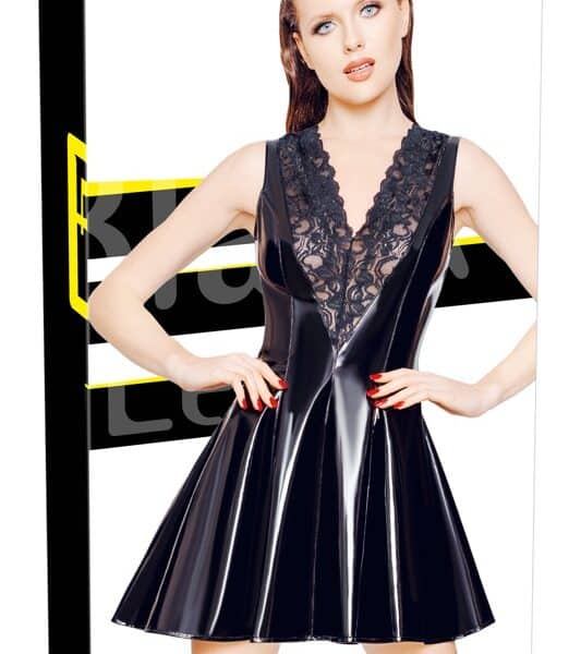 Lack Kleid mit Spitze XL