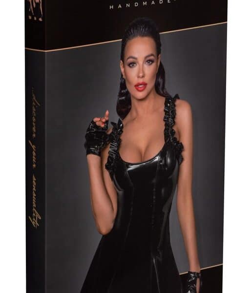 Noir Kleid Rüsche XL