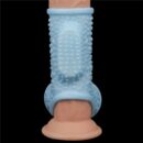 Vibrating Drip Knights Ring with Scrotum Sleeve Blue – Bild 3
