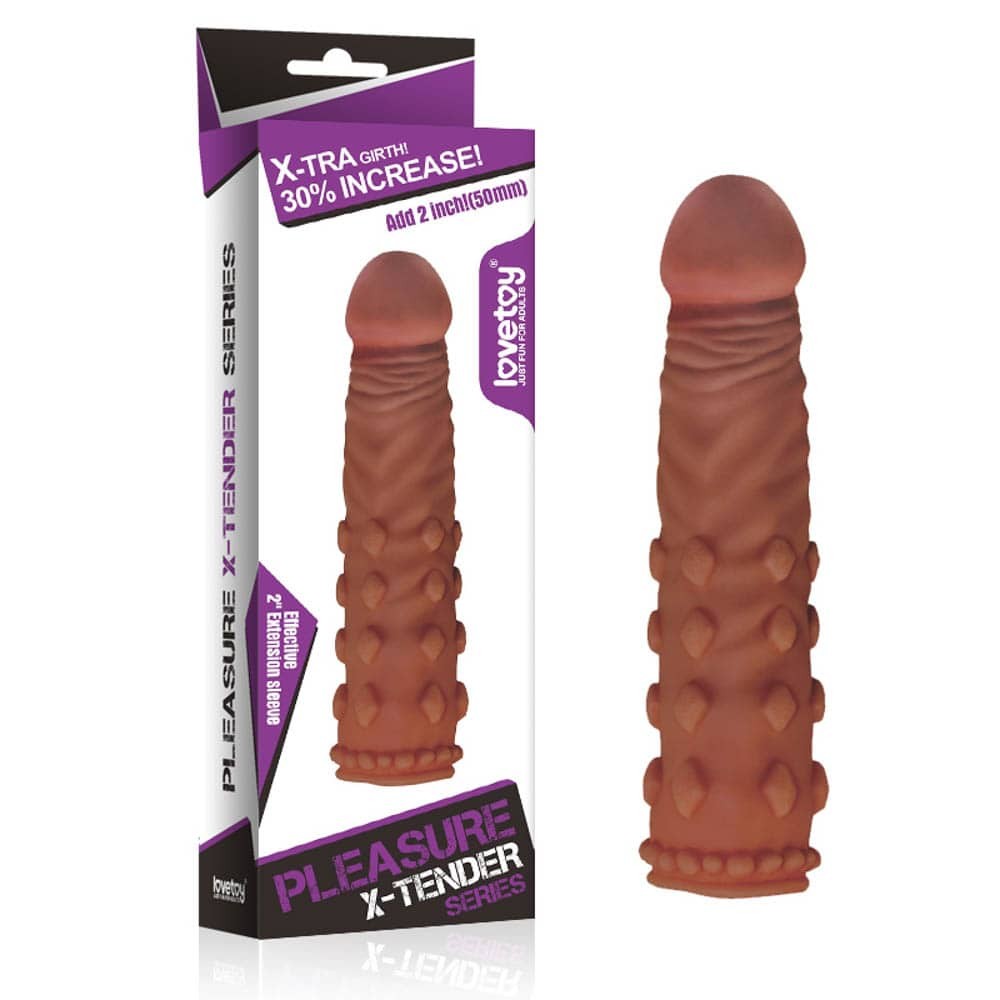 36281 Pleasure X-Tender Penis Sleeve Brown 5 – Bild 1