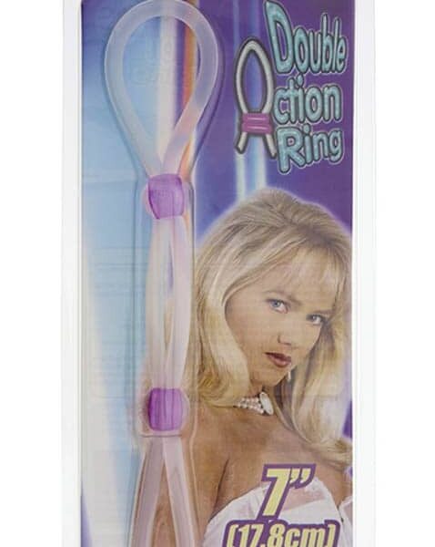 7 inch Silicon Cock Ring With 2 Beads Lavender