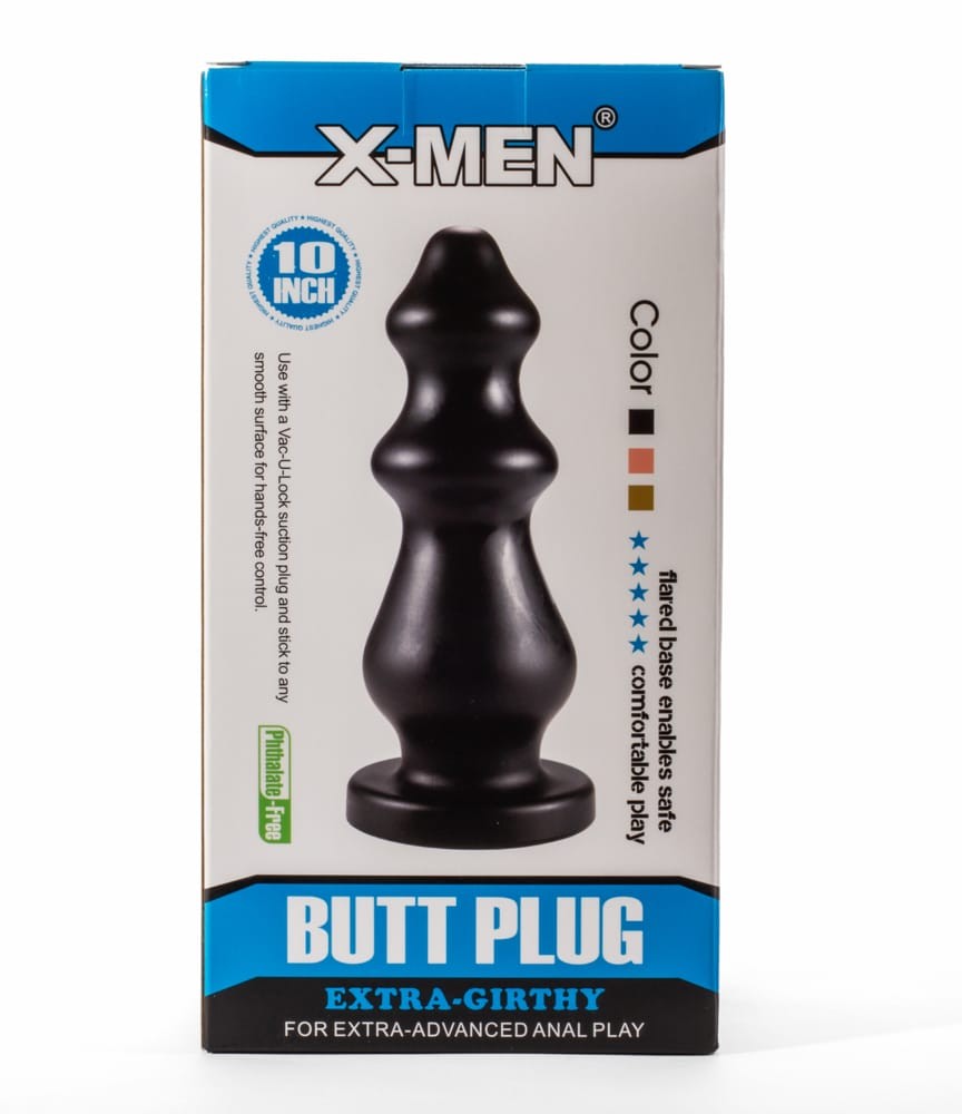 48909 X-Men 10" Extra Girthy Butt Plug Black VI – Bild 1