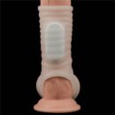 Vibrating Silk Knights Ring with Scrotum Sleeve (White) III – Bild 4