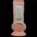 Vibrating Drip Knights Ring with Scrotum Sleeve (White) – Bild 4