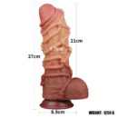 10.5'' Dual layered Platinum Silicone Cock with Rope – Bild 5