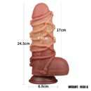 9.5'' Dual layered Platinum Silicone Cock with Rope – Bild 4