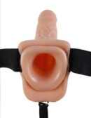 7" Hollow Strap-On with Balls  Light/Black – Bild 5