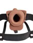 6" Hollow Rechargeable Strap-On with Balls Tan – Bild 3