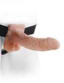 7" Hollow Strap-On with Balls  Light/Black – Bild 2