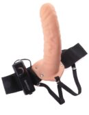 8" Vibrating Hollow Strap-On  Light/Black – Bild 4