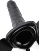 8" Vibrating Hollow Strap-On  Black – Bild 5
