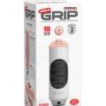 Mega Grip Vibrating Stroker Pussy  White/Black/Light