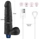 9" REAL SOFTEE Rechargeable Vibrating Dildo(Black) – Bild 7