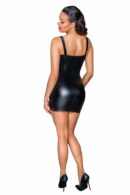 Powerwetlook mini-dress with lace chest and 2-way zipper - S – Bild 4