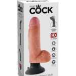 7" Vibrating Cock with Balls  Light