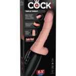 7.5" Thrusting Cock with Balls Brown
