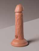 6" Dual Density Vibrating Silicone Cock  Tan – Bild 4
