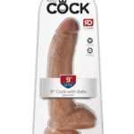 9" Cock with Balls  Tan