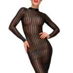 Classic dress made of elastic tulle - XL