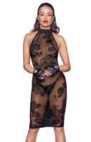 Midi tulle dress with velvet straps in the back - S