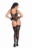 Tulle body with patterned flock embroidery - M – Bild 2