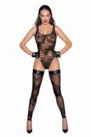 Tulle body with patterned flock embroidery - M – Bild 3