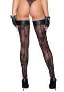 Tulle stockings with patterned flock embroidery - L – Bild 2