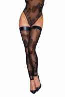 Tulle stockings with patterned flock embroidery - XL – Bild 3