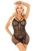 Heart Net Mini Dress - Black O/S