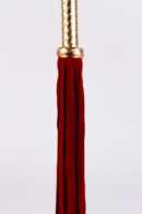 Flogger with Metallic Leather Handle and Suede Leather Tails Red 18" – Bild 4
