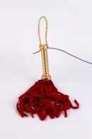 Flogger with Metallic Leather Handle and Suede Leather Tails Red 18" – Bild 5