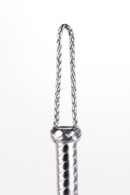 Flogger with Metallic Leather Handle and Suede Leather Tails Black 18" – Bild 2