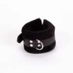 Handcuff Design Made in Calf Softy Leather and Puffed Fur Black