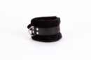 Handcuff Design Made in Calf Softy Leather and Puffed Fur Black – Bild 3