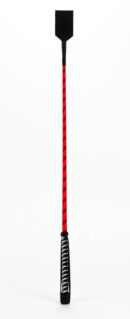 Nylon Stick with Neon Strip and Goat Kid Leather Handle Nubuck Leather Top Red