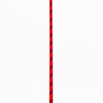 Nylon Stick with Neon Strip and Goat Kid Leather Handle Nubuck Leather Top Red