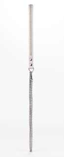 Lamb Leather Handle with 2 Rows of Small Rhinestones and Metal Chain White – Bild 2