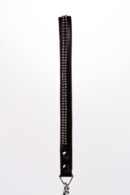 Lamb Leather Handle with 2 Rows of Small Rhinestones and Metal Chain Black – Bild 2