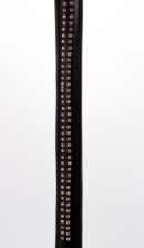 Lamb Leather Handle with 2 Rows of Small Rhinestones and Metal Chain Black – Bild 3