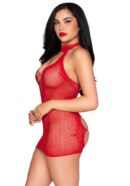 Heart Halter Mini Dress - Red – Bild 2