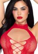 Heart Halter Mini Dress - Red – Bild 3