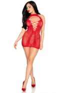 Heart Halter Mini Dress - Red – Bild 4